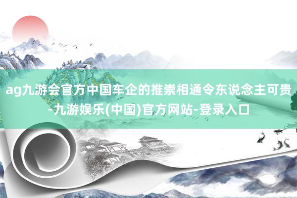 ag九游会官方中国车企的推崇相通令东说念主可贵-九游娱乐(中国)官方网站-登录入口