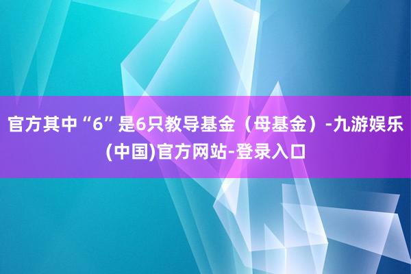 官方其中“6”是6只教导基金（母基金）-九游娱乐(中国)官方