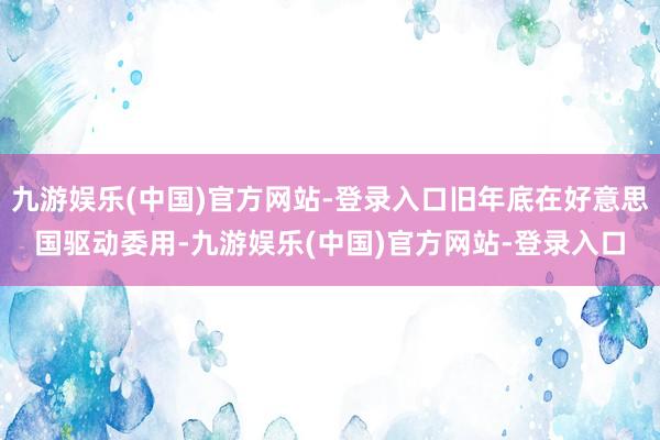 九游娱乐(中国)官方网站-登录入口旧年底在好意思国驱动委用-