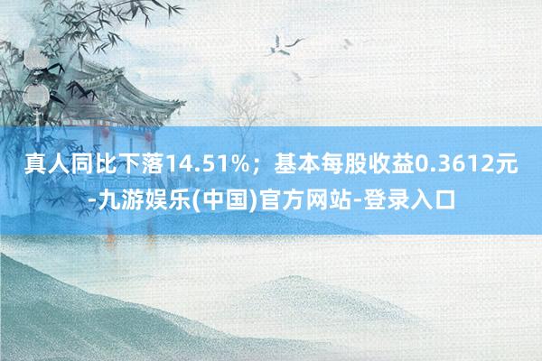 真人同比下落14.51%；基本每股收益0.3612元-九游娱